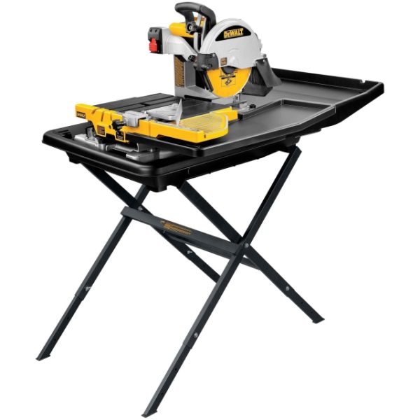 DEWALT D24000L 110V 250mm Wet Tile Saw with Slide Table and Leg Stand
